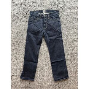 Tellason Mid‎ Rise Slim Straight Selvedge Cotton Jeans Black Mens Size 29